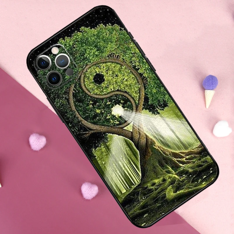 Tree of Life Yin Yang Phone Case For iPhone 13 14 15 16 Pro Max Plus 11 12 Pro Max 7 8 X XS XR 12 13 Mini Cover