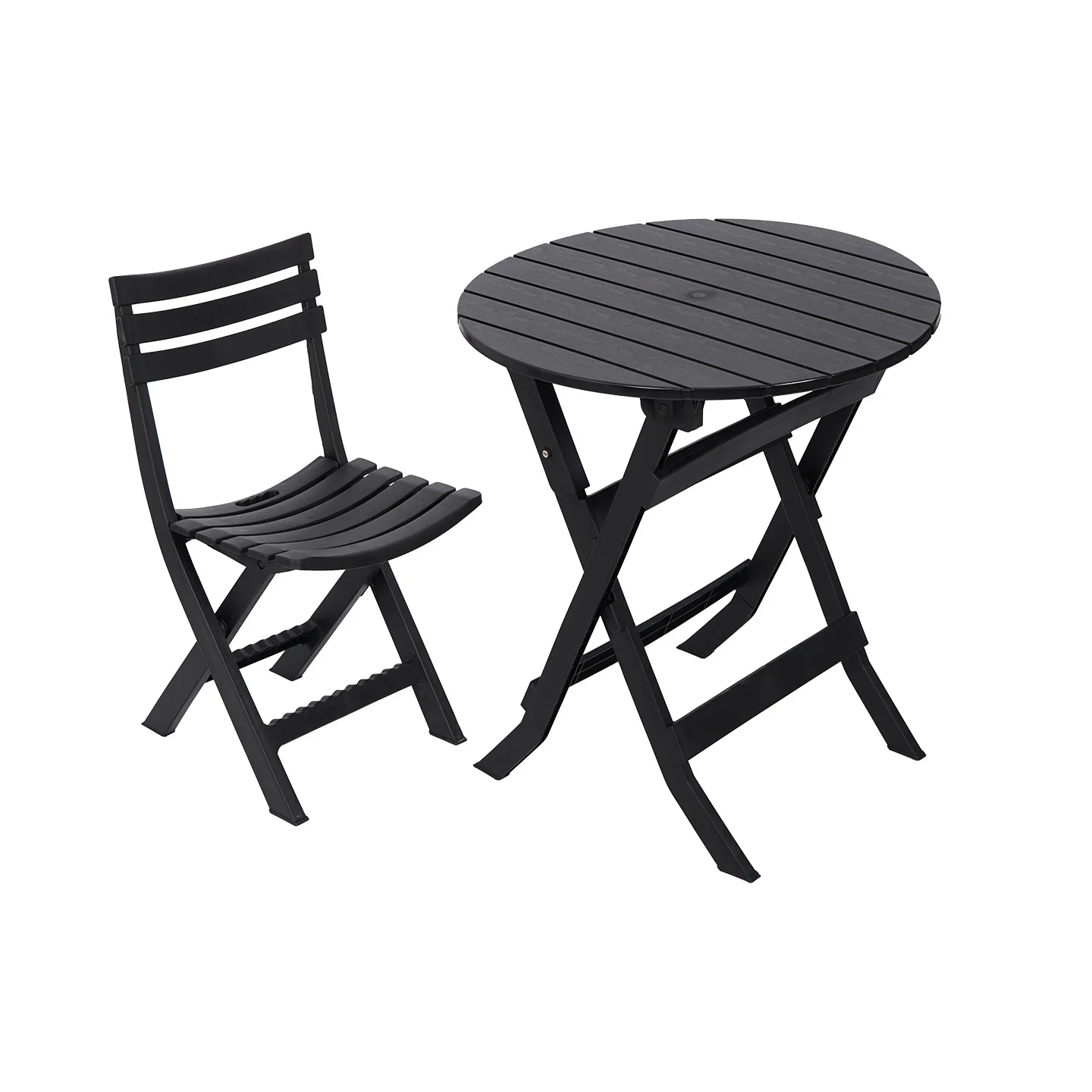 

PYH outdoor outdoor folding chair plastic backrest portable courtyard balcony leisure stool table and chairs