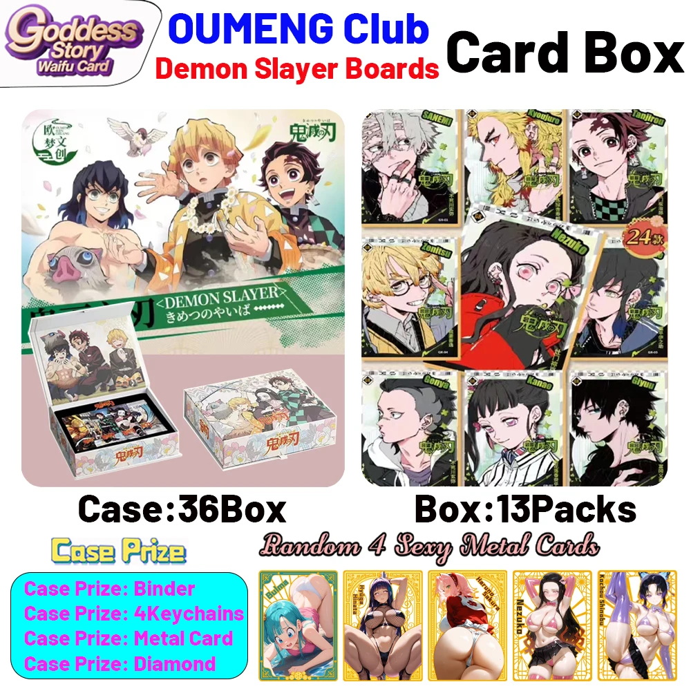 

2025 Newest OUMENG Demon Slayer Collection Cards Anime Kimetsu Yaiba Tanjirou Kamado Nezuko Card Kids Gift Demon Slayer Cards