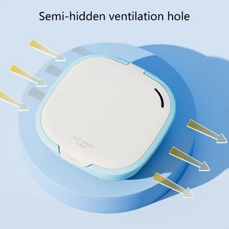 حقيبة تخزين أجهزة تقويم الأسنان الصحية للمثبتين والمحاذاة، تصميم سهل التنظيف، حاوية ABS محمولة