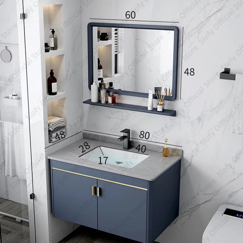 Multifunctional Bathroom Vanity Simple Style Main Cabinet High-Quality Material Integrated Bathroom Furniture With Ceramic Sink