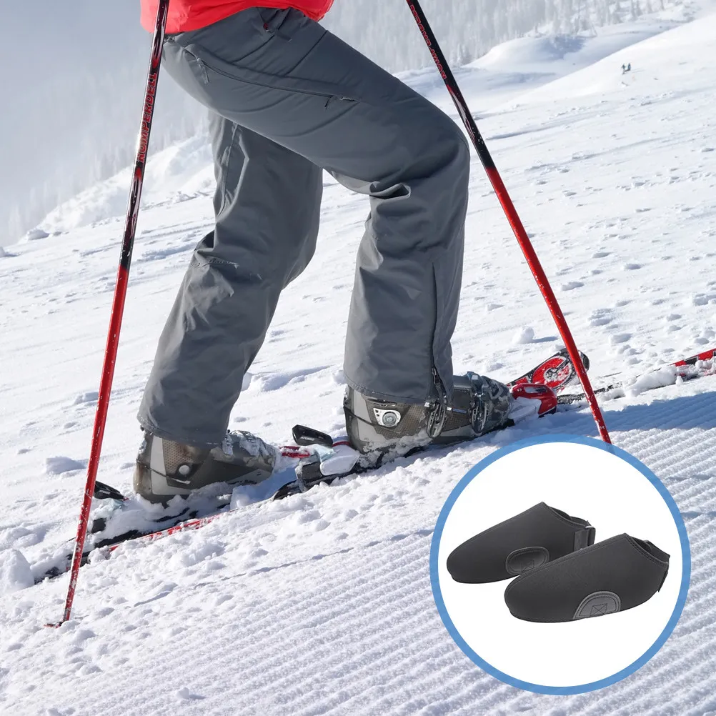 

1Pair Exquisite Stitched Neoprene Overshoes Anti-Snow Warm Windproof Hiking Shoe Protectors for Skiing Climbing Outdoor Portable