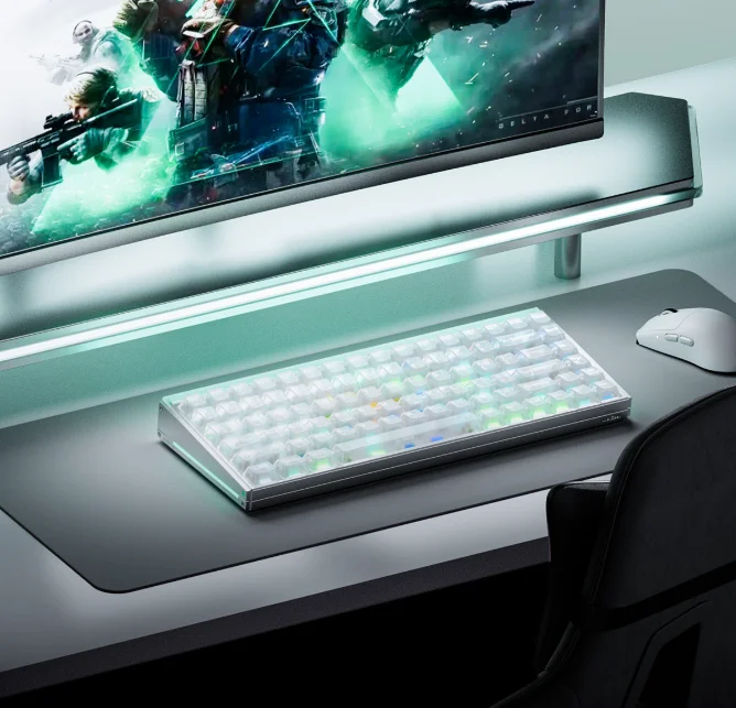 Teclado Mecânico Gamer MelGeek MADE84 V2 com Switches Magnéticos de Alumínio, Personalizável, 0.01RT, Taxa de 8k, Latência de 0.125ms para Laptop