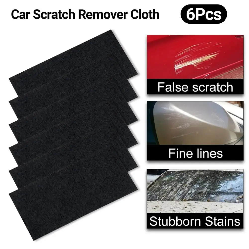 Reusable 6Pcs/Box Effective Practical Scratch Repair Cloth Micro-dissolving Technology for Automobile