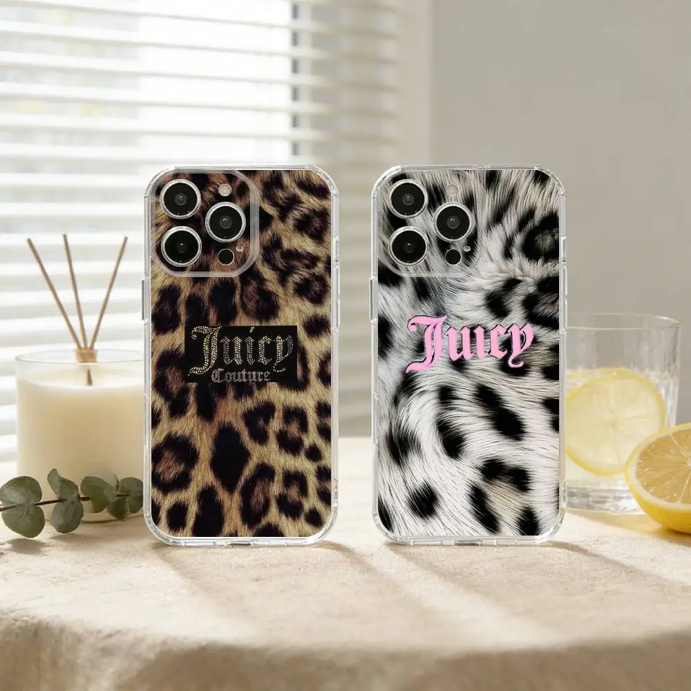 

J-Juicy C-Couture Chic Girly Phone Case For iPhone 17 16 15 14 13 12 11 Mini Pro Max Plus Transparent Cover