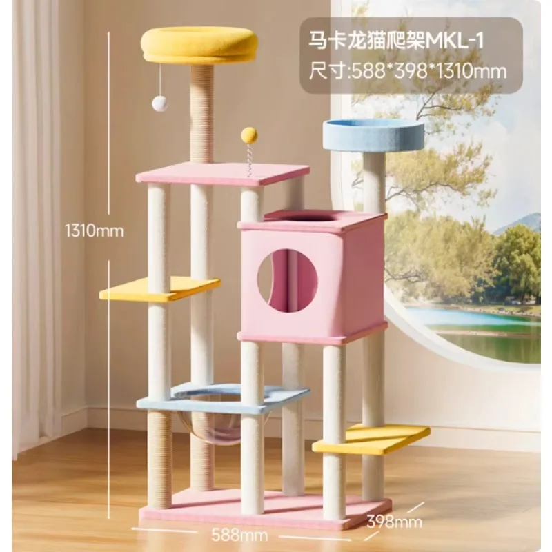 

Cat Toy Multi-layer Large LuxuryCat Climbing Frame Cat Scratching Post A large cat-shaped structure cat tower