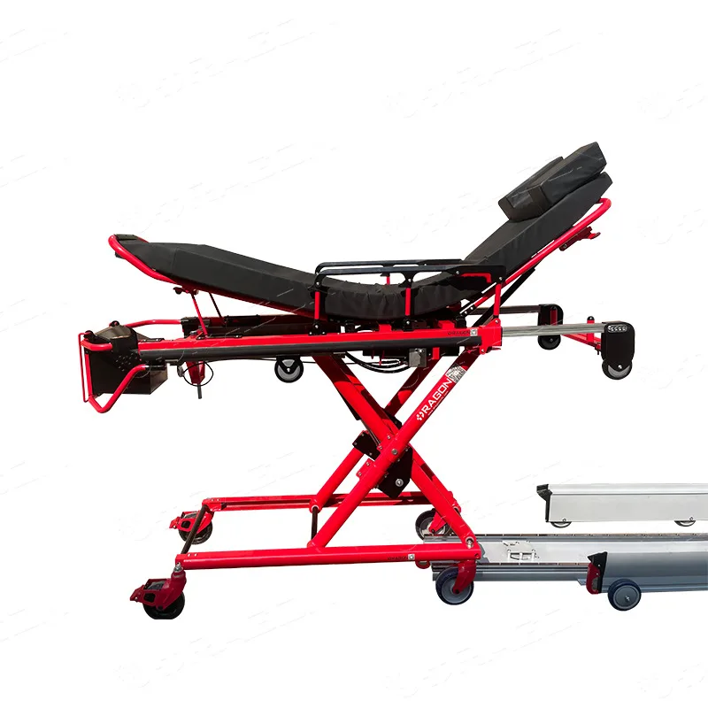 Hospital 120 electric multi-position ambulance stretcher, automatic on-board stretcher, can separate patients and transfer beds