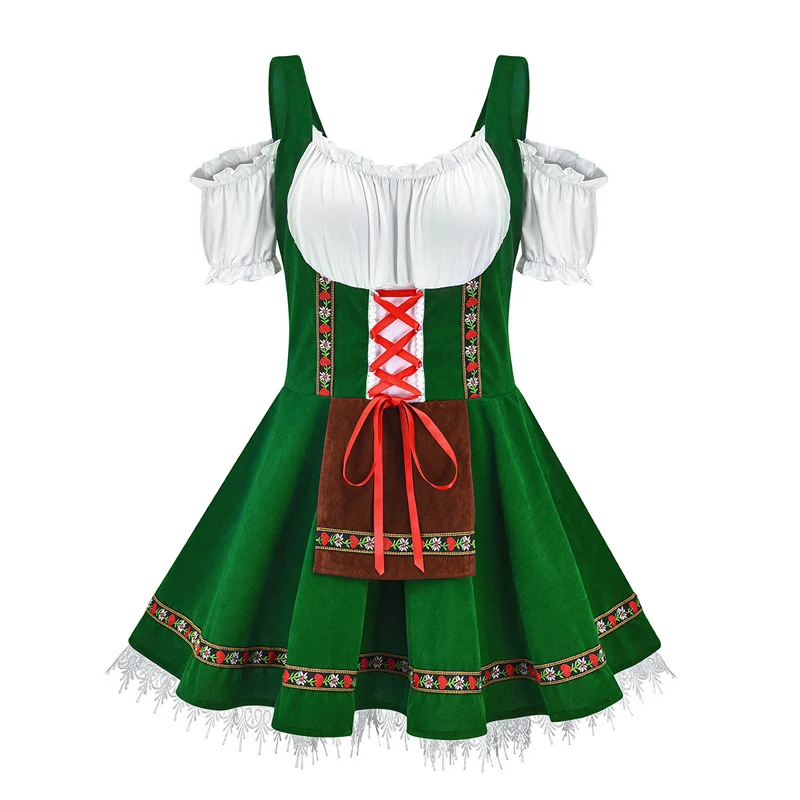 Traditionellen Paare Oktoberfest Kostüm Parade Taverne Bartender Kellnerin Outfit Cosplay Karneval Halloween Phantasie Party Kleid