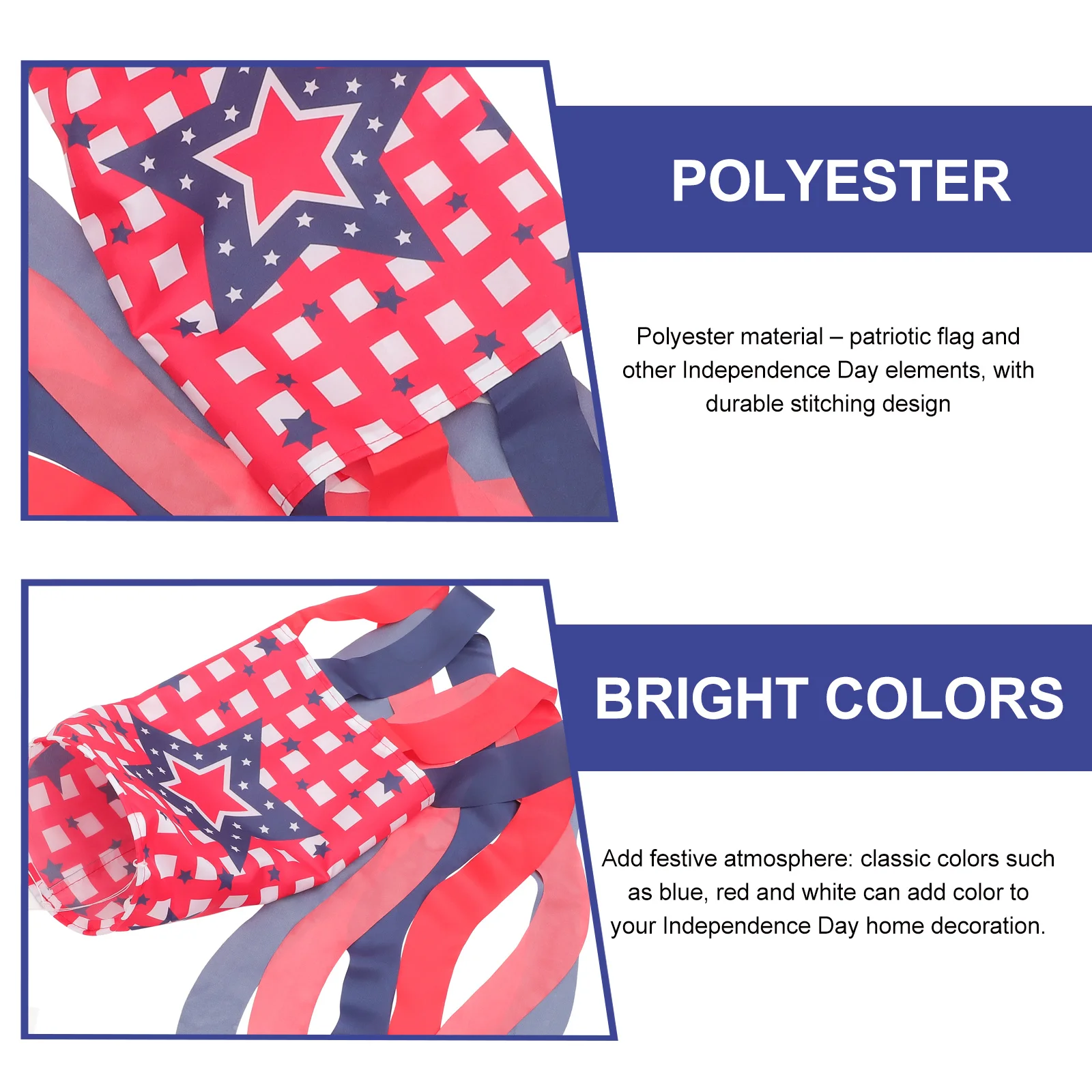 

Creative 4Th July Windsocks Outdoor Patriotic Decoration American Flag Design Garden Party Decor Heavy Duty Wind Socks
