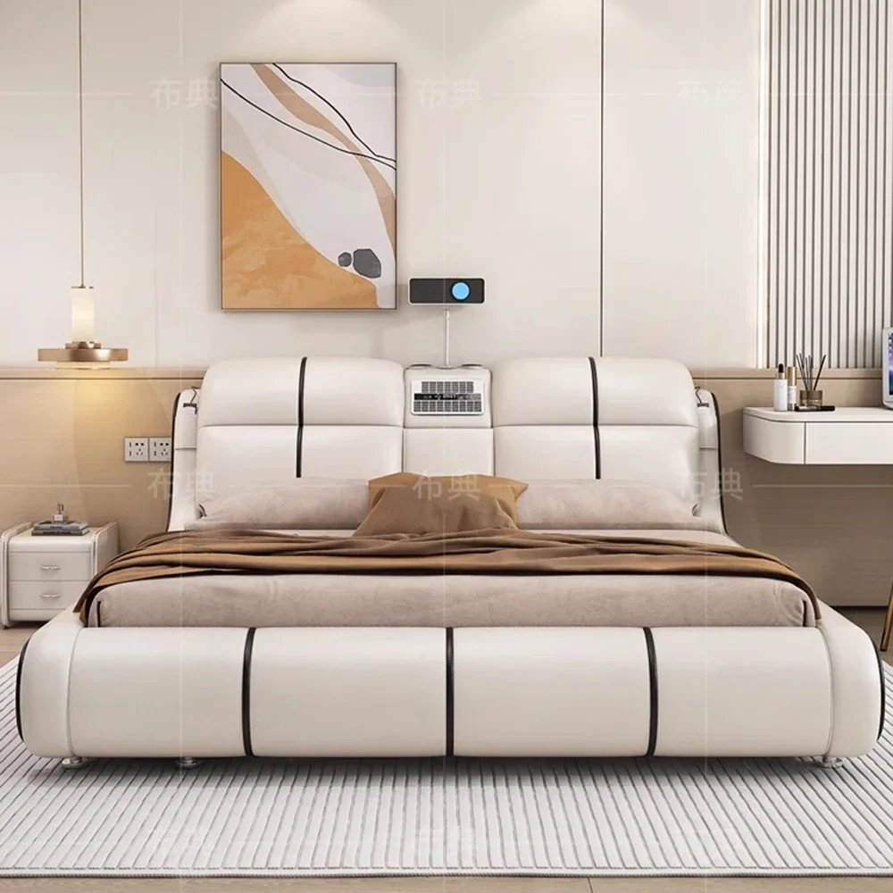Drawer Minimalist Bed Upholstered Fancy Sleeping Dressers Beds Speaker Children King Muebles Para El Hogar Rome Furniture
