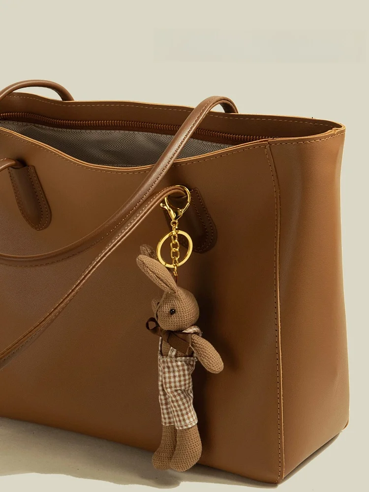 MuziKai Ladies Large Capacity Commuter Vintage Shoulder Bag Casual Simple Style Synthetic Leather Soft Tote Bag for Women