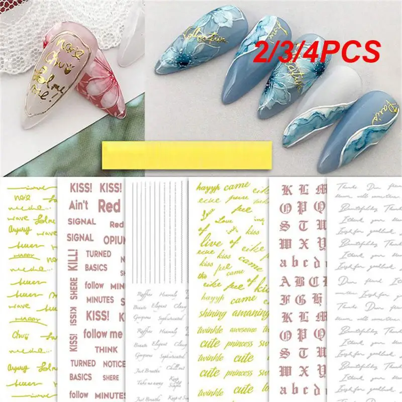 2/3/4PCS Nail Design Non-toxic 2g Finger Nails Art Sticker Decoration Easy To Operate Plastic Self-adhesive Nail Decal