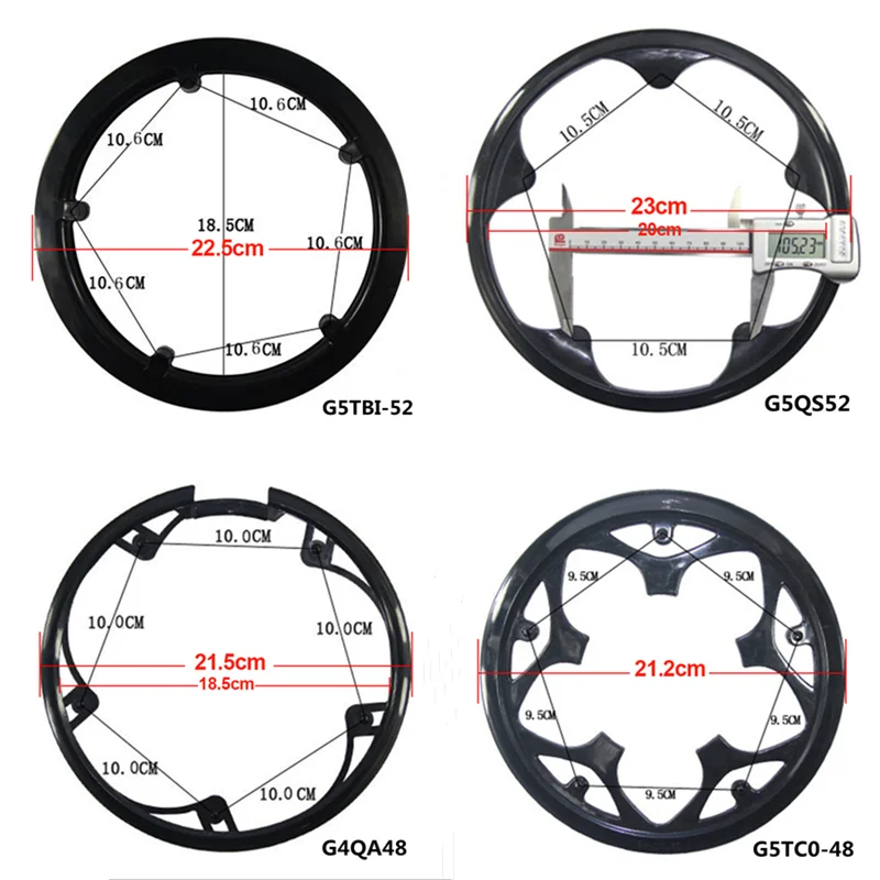 42t 44t 46t 48t 52t bicicleta cárter manga protetora chainwheel guarda chainring capa bicicleta chainwheel protetor