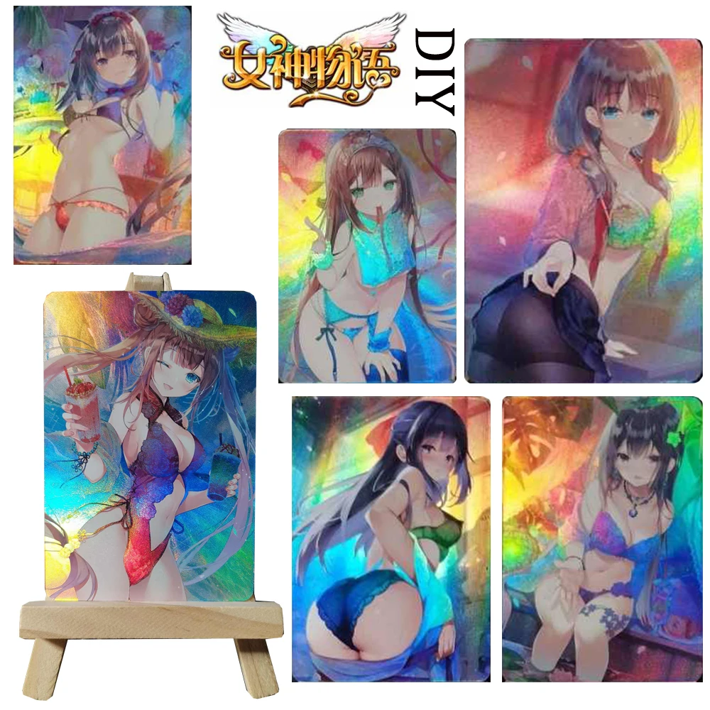 Goddess Story DIY 9PCS/SET Swimsuit temptation Nakano Miku Textured glitter collectible cards Christmas birthday presents