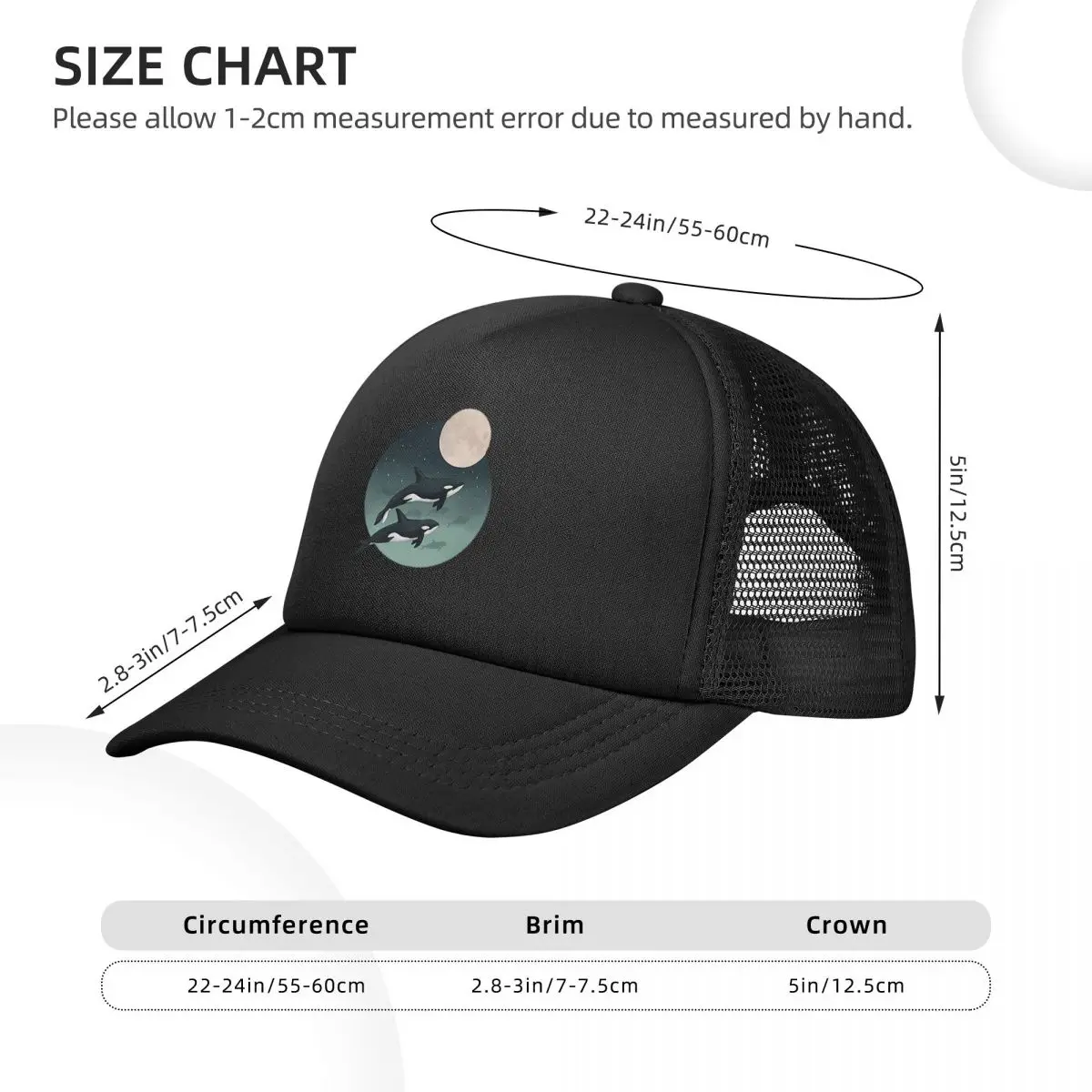 Orca Aquatic Sea Ocean - Top Tees Killer Whale Mesh Baseball Caps Snapback Fashion Baseball Hats Casual Casquette Outdoor Unisex