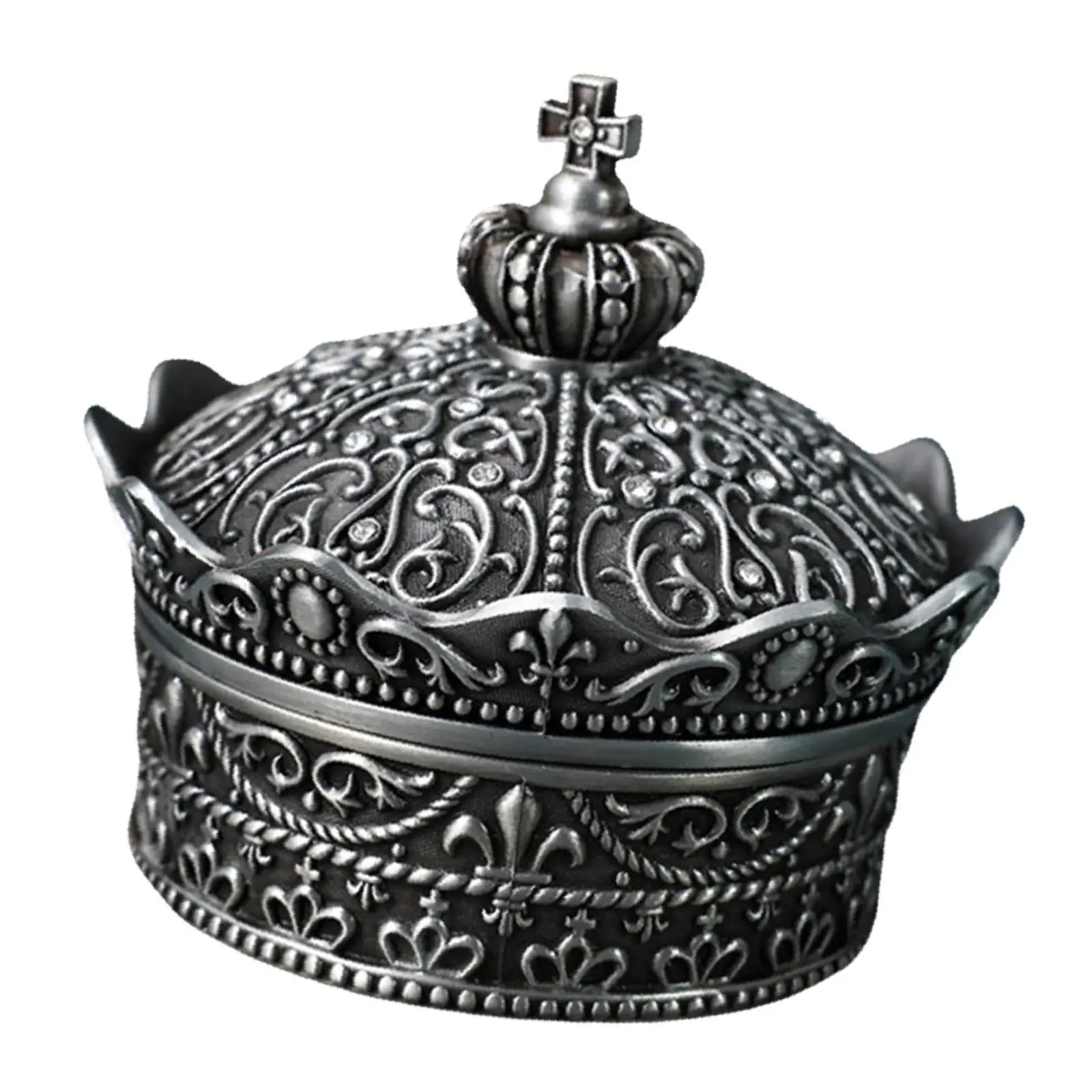 

Small Jewelry Box Collectible Jewelry Holder Case Metal Crown Shaped Keepsake Gift Box for Necklace Rings Bracelet Home Decor