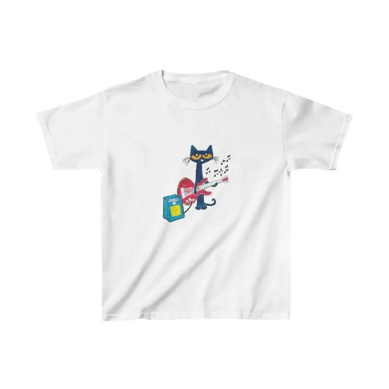 تي شيرت Pete the Cat Playing Guitar Baby Y2K Baby Tee 90s Baby Tee Graphic Shirt Cro