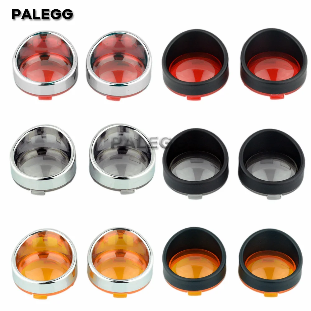 2xMotorcycle Turn Signal Light Visor Bezels Indicator Lens Cover For Harley Dyna Street Glide Fat Boy Softail Touring