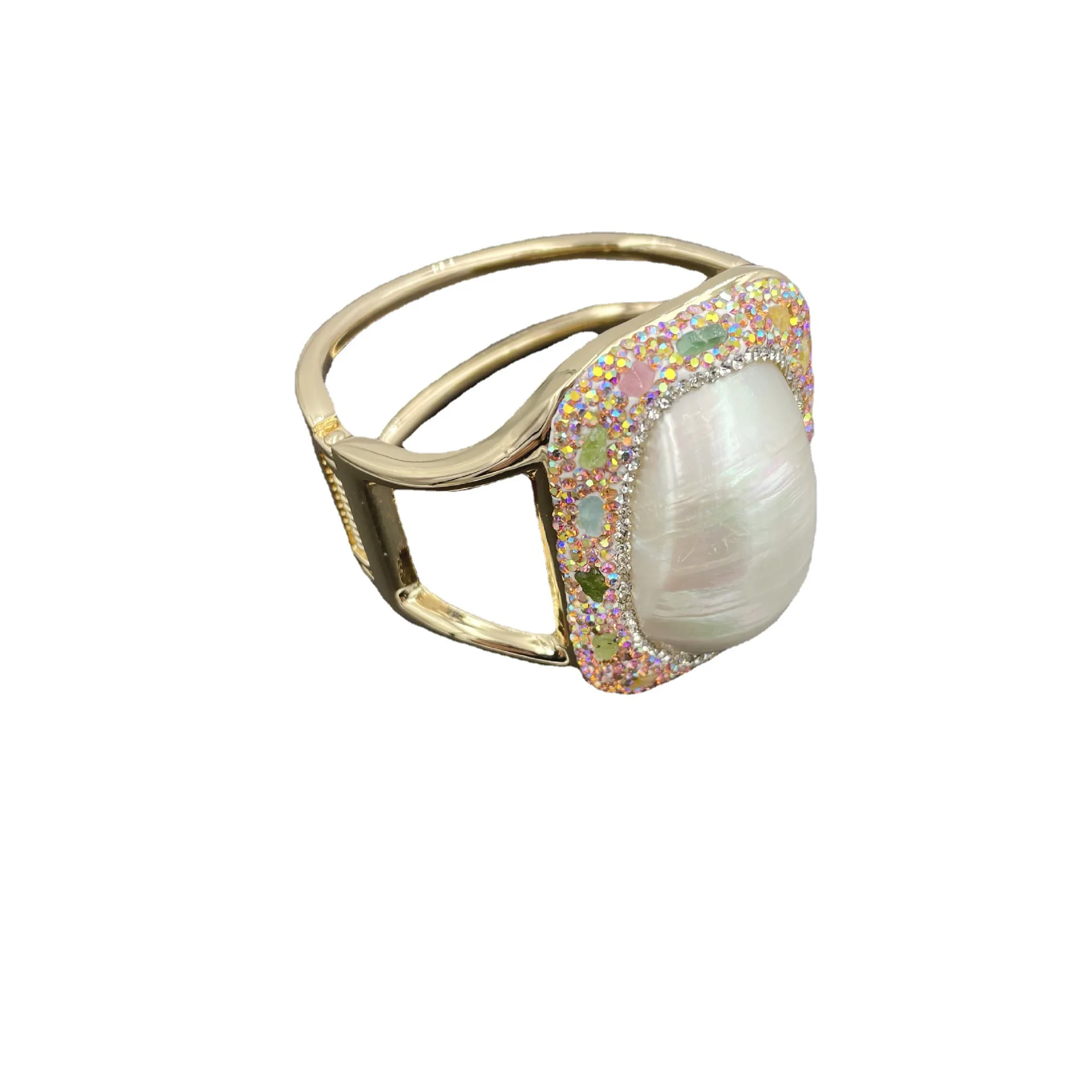 Natural pearl shell bracelet, European personality fashion Czech amethyst tourmaline Mapei bracelet color retention