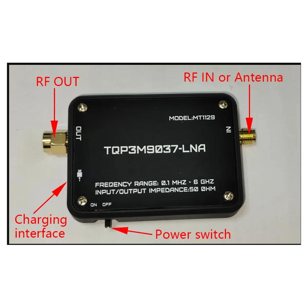 

AS63 MT1129 Low Noise Amplifier TQP3M9037 LNA for SDR Radio Receiver Spectrum Analyzer TEF6686