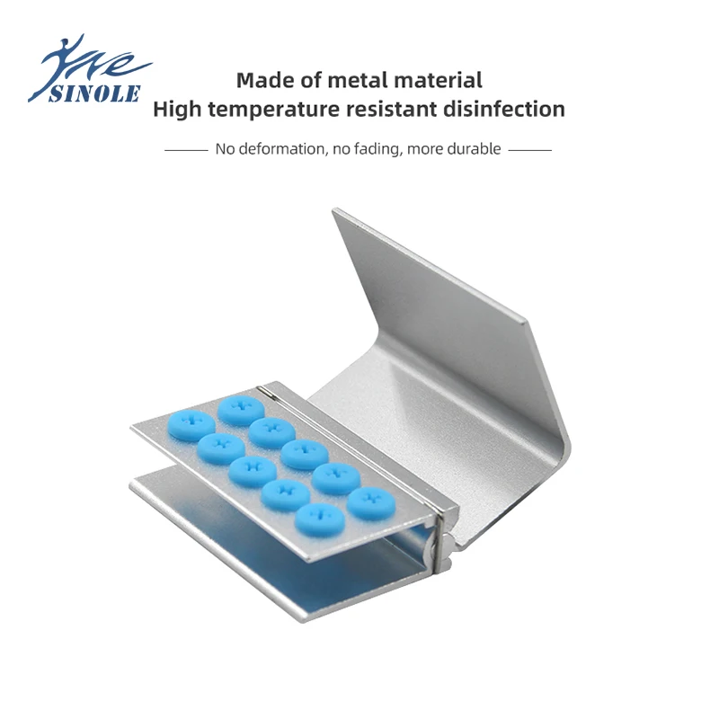 10 Holes Dental Aluminum Bur Block Holder Disinfection Autoclave Sterilizer Case for Burs Endo Files Holder Dental Storage Box