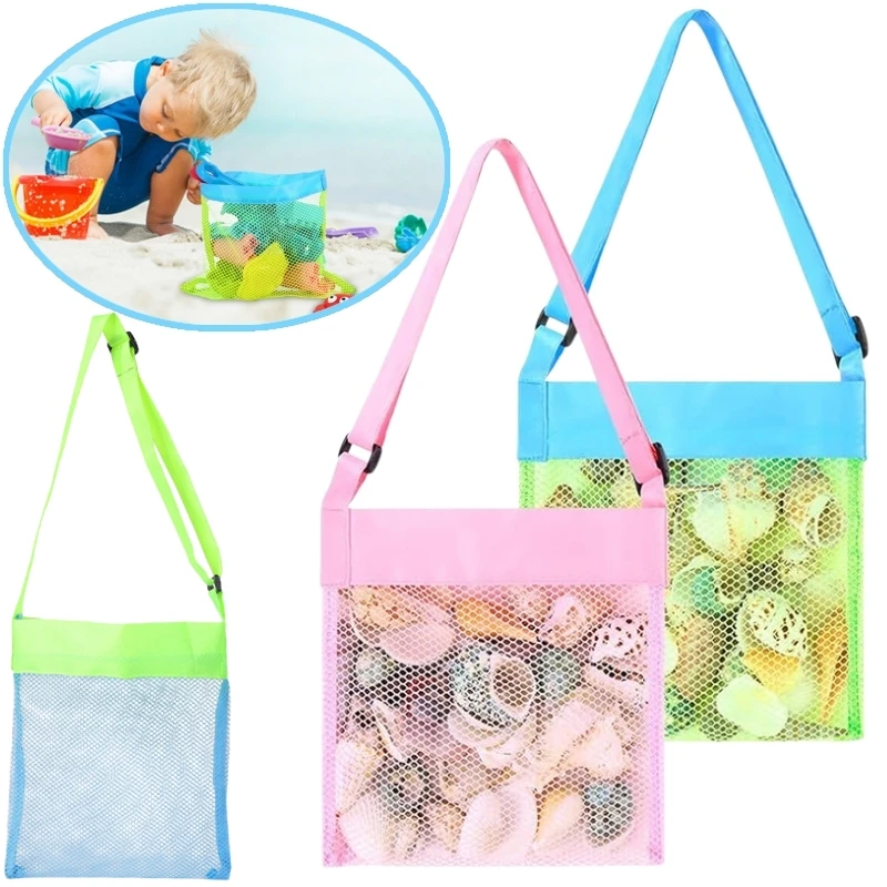 

Large Mesh Beach Bag Children Sand Away Storage Bag for Swimming Beach Toys, Shells, Clothes & Towels Kids Bath Toys Storage Bag