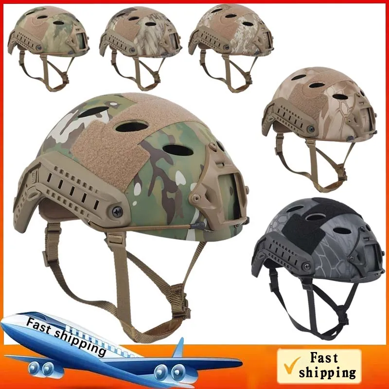 2024 New Light Military Tactical Helmet Camouflage Airsoft Protective Helmet FAST Self Defense Hunting Shooting Combat Training