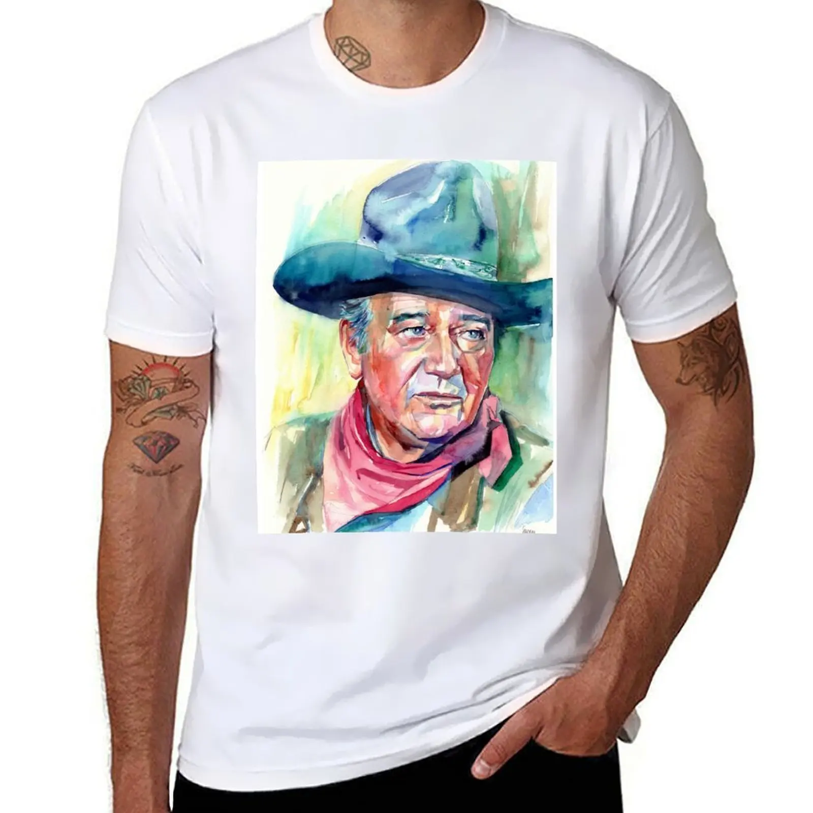 

man cotton shirts pack white Portrait t man John cotton for for Wayne shirts T-Shirt shirts funny t t pack