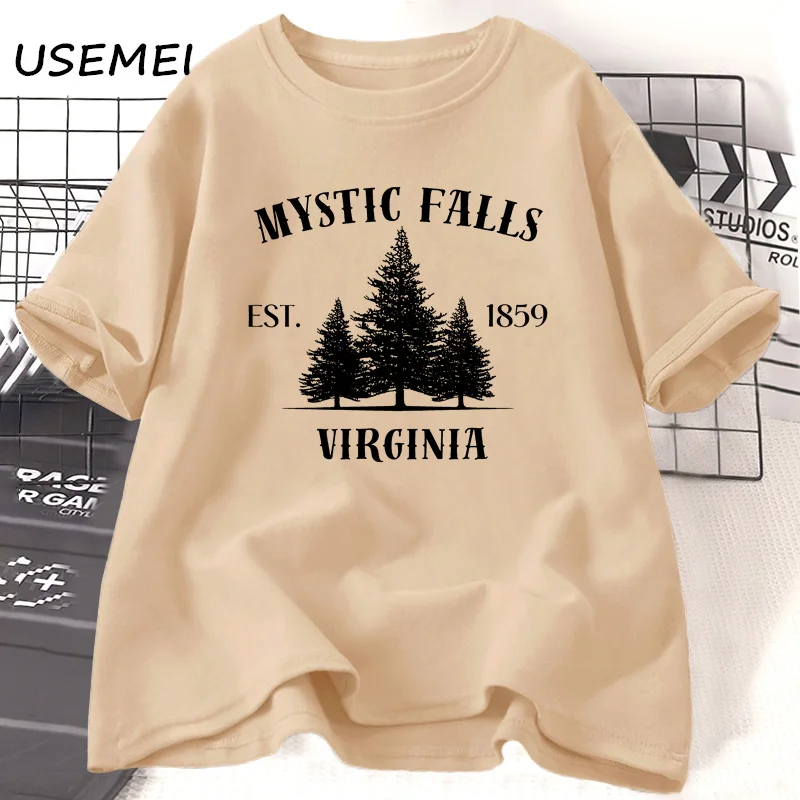 

Mystic Falls Vampire Diares T Shirts Unisex Cotton Short Sleeve Harajuku Pullover Women's Clothing Graphic T Shirts Clothing