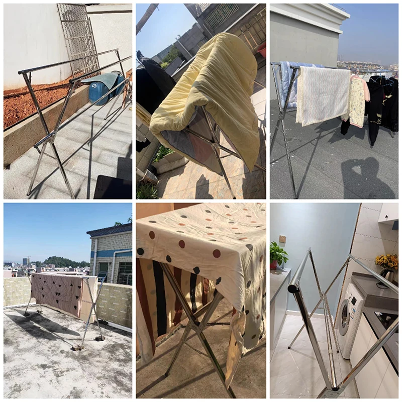 Metal Floor Hanger Drying Rack Floor Stand Clothes Storage Coat Rack Clothes Hanging Wardrobe Mobile Simple Furniture