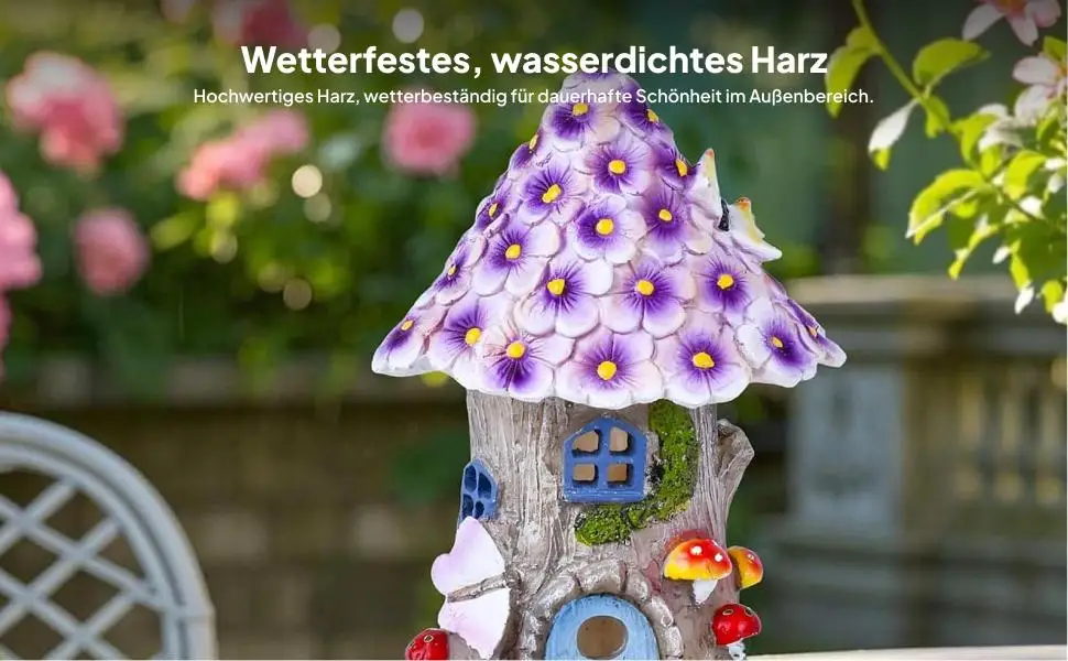 Garden Sculpture Unique Dollhouse Solar Mushroom Lights for Lawn Home Garden