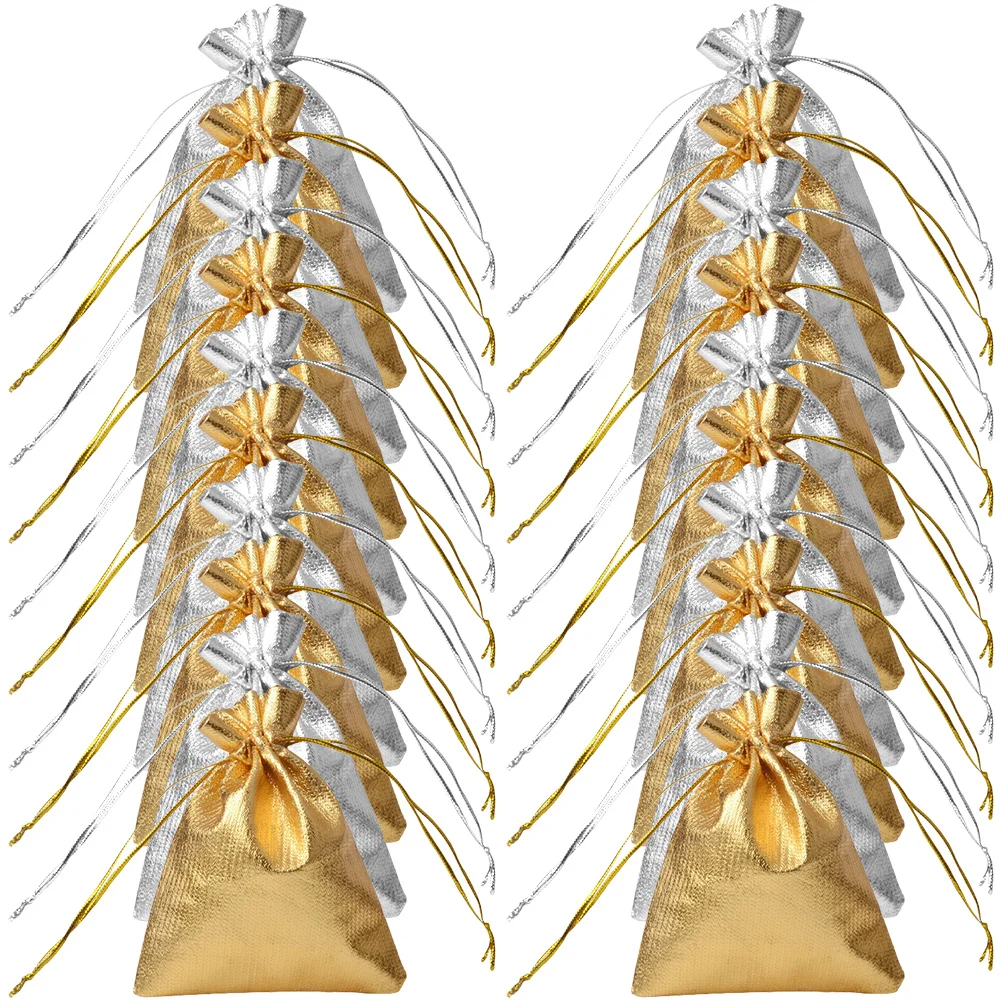 

100 Pcs Gift Bag Candy Drawstring Bags Travel Toiletry Pouches Jewelry Wedding Favor