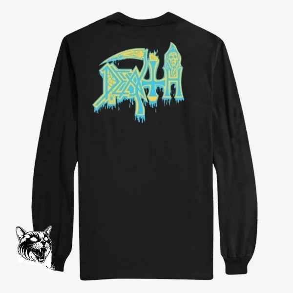 الموت - الشفاء الروحي المطبوع أزياء الشارع المحايدة القطن جولة الرقبة لخريف / شتاء 2025