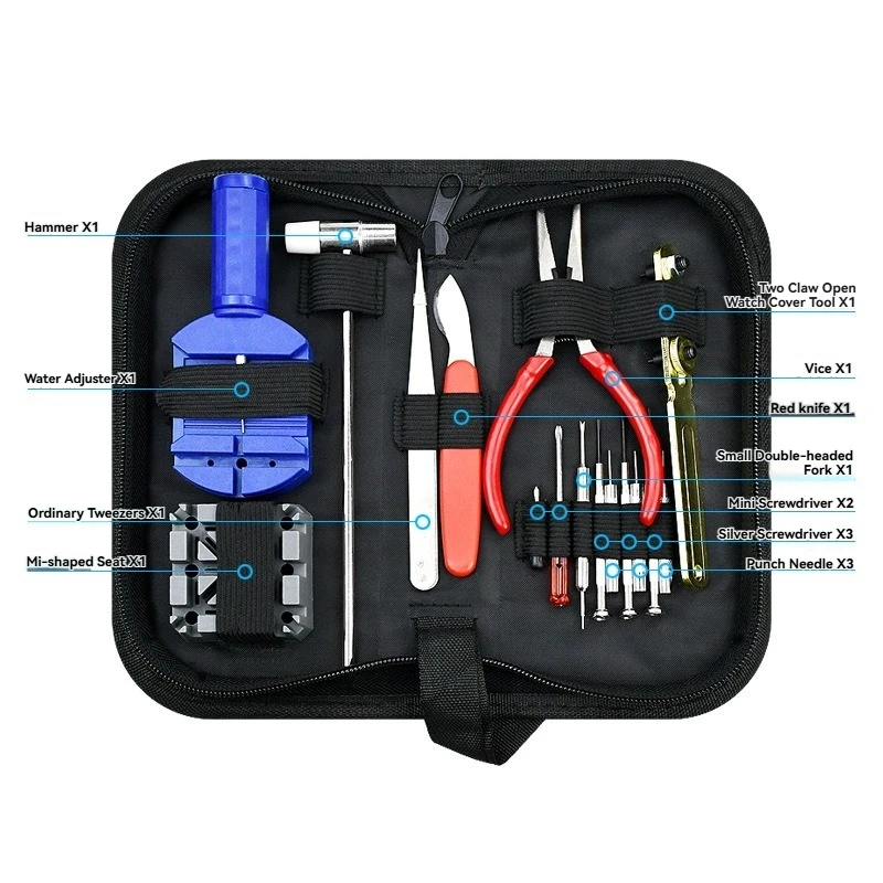 16 stks/set Horloge Reparatie tool Kit Horlogemaker Case Opener Link Pin Spring Bar Remover Horlogemaker Horlogemaker Gereedschap Set