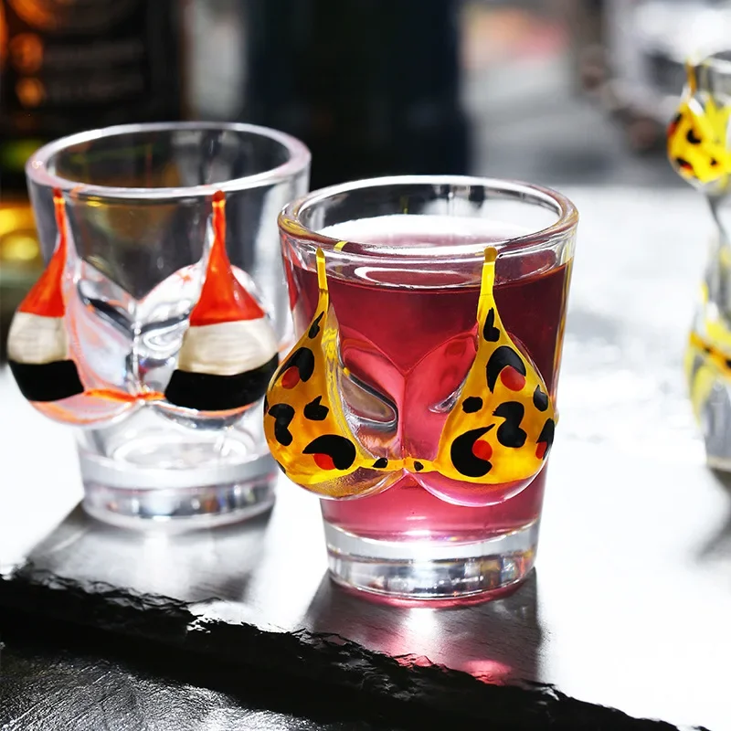 1pc 50ml Leopard Print Bikini Shot Glass Sexy Body Liquor Vodka Glass Cup for Bar Party Barware Drinkware Gift for Friends