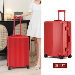 Universal Wheel Aluminum Frame Luggage Ins Internet Hot Password Travel Suitcase Boarding Bag Trolley Case large size luggage