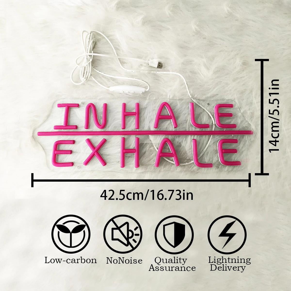 Imagem -06 - Inhale Exhale-luz Neon Sign Brilho Ajustável Wall Art Decor Yoga Studio