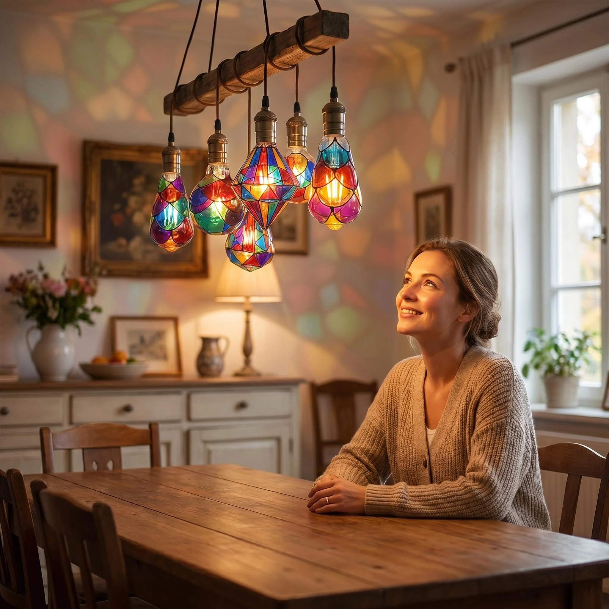 LED Hand Painted DIY Color Decorative Light Bulb 4W ST64 G80 G125 220V Christmas Ambient Light ST64 G80 G95 G125 Light Bedroom