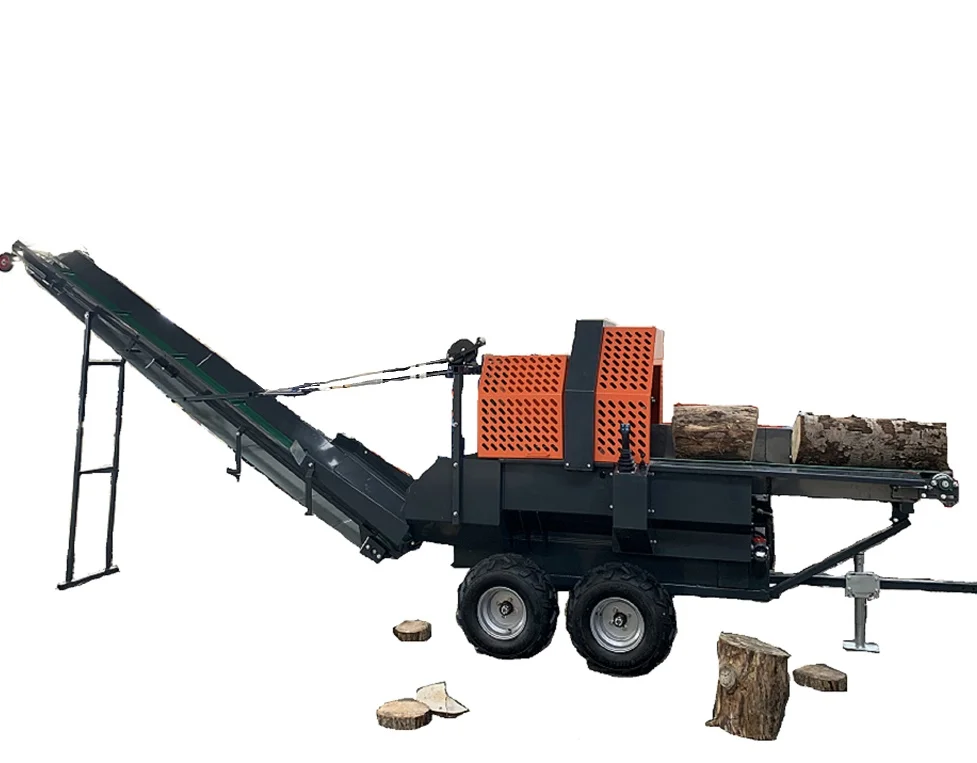 Electric Wood Splitter Machine Firewood Processing Equipment Log Cutting Machine With Lifter For Home Heating Firewood Supply