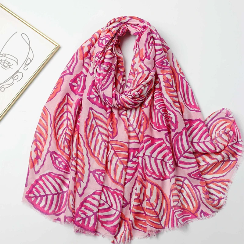 2024 New Fashion Luxury Ladies Women Scarf Female Cotton Linen Shawl Tassel Four Seasons Versatile Floral Muslim Hijab 90*180cm