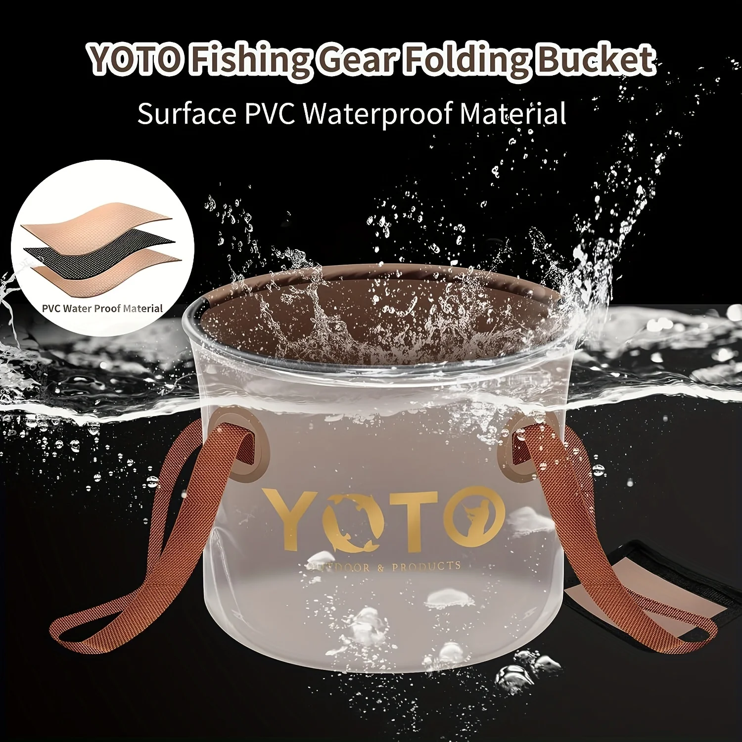 Cubo plegable YOTO para pesca – Multiusos con almacenaje de agua - imagen 5