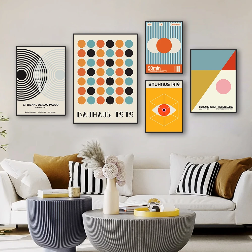 Modern Abstract Architecture Wall Art Poster Prints Bauhaus Nordic Aesthetics Canvas Painting Picture for Living Room Home Decor