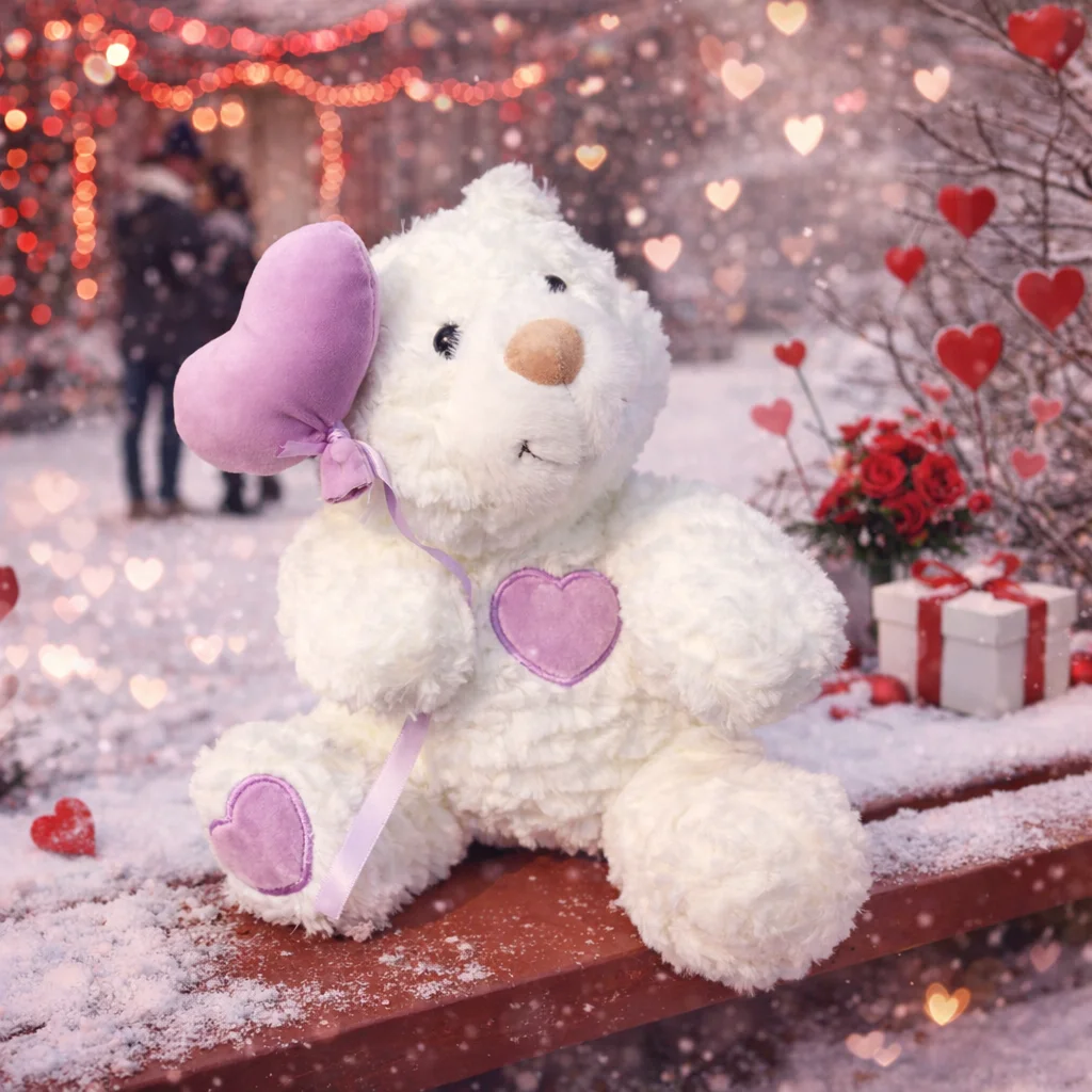 Oso de Peluche con Diseño de Corazón, Nuevo Animal de Peluche con Temática de Corazón para Regalo Romántico de San Valentín o Aniversario
