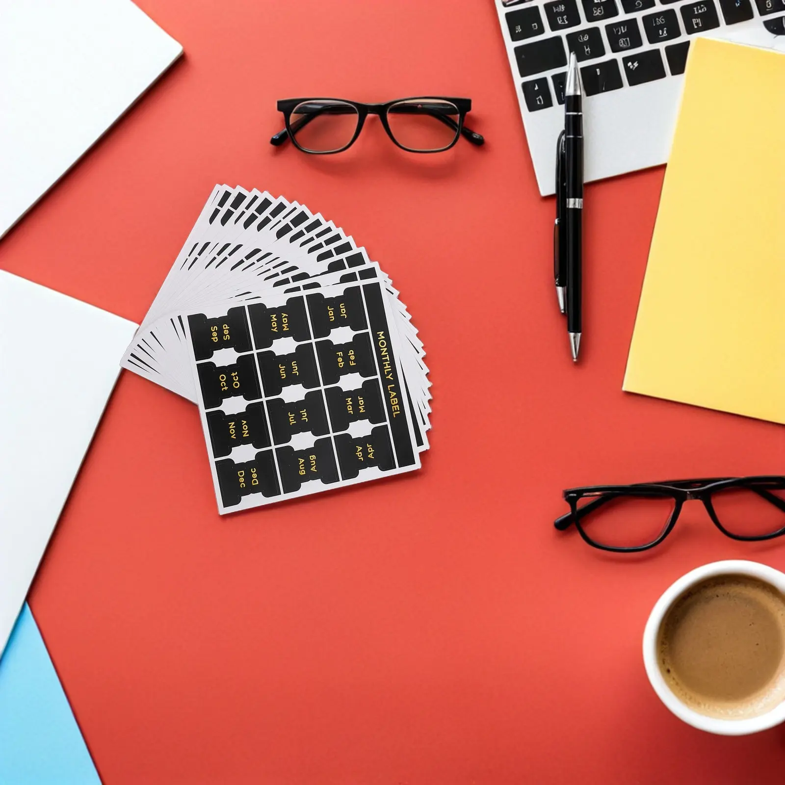 

15 листов декоративных разделителей для ежемесячного планирования, самоклеящиеся стикеры-индексы для журналов, учебы, офиса, планирования расписания, этикетки-стикеры