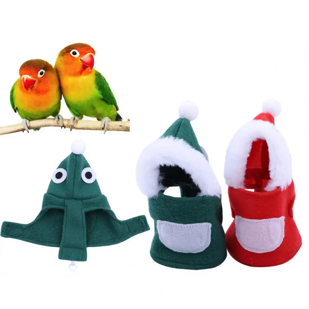 Festival Parrot Coat Christmas Element Frog Shaped Fastener Tape Funny Color Block Birds Clothes Cute Costume Small Pet Supplies