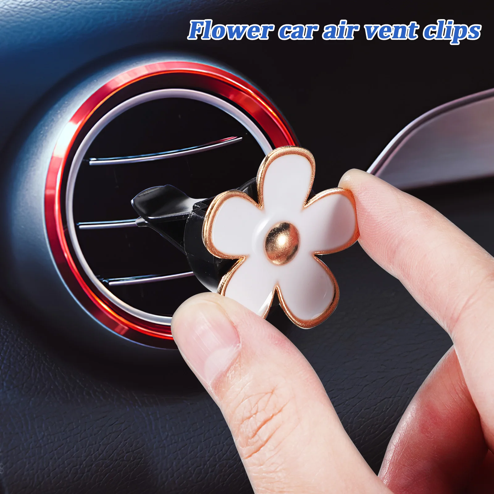 

6Pcs Flower Air Freshener Car Clips Air Vent Clips Compact Stylish Car Accessories Long-Lasting Scent Vent Clip