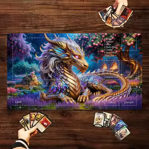 Playmat magic card gaming mats colorful Dragon design mouse pad rubber anti-slip desk mat pc accessories keypad mousepad