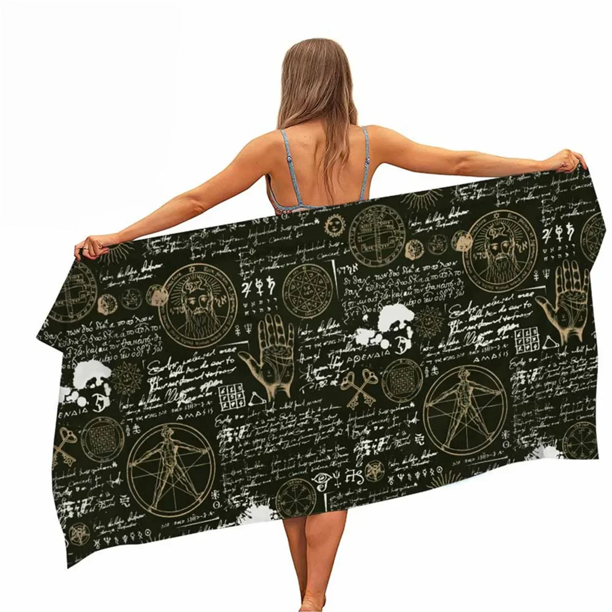 Magic Alchemy Microfiber Pool Beach Towel Portable Quick Fast Dry Sand Outdoor Travel Swim Blanket Thin Yoga Mat Women Men Gift