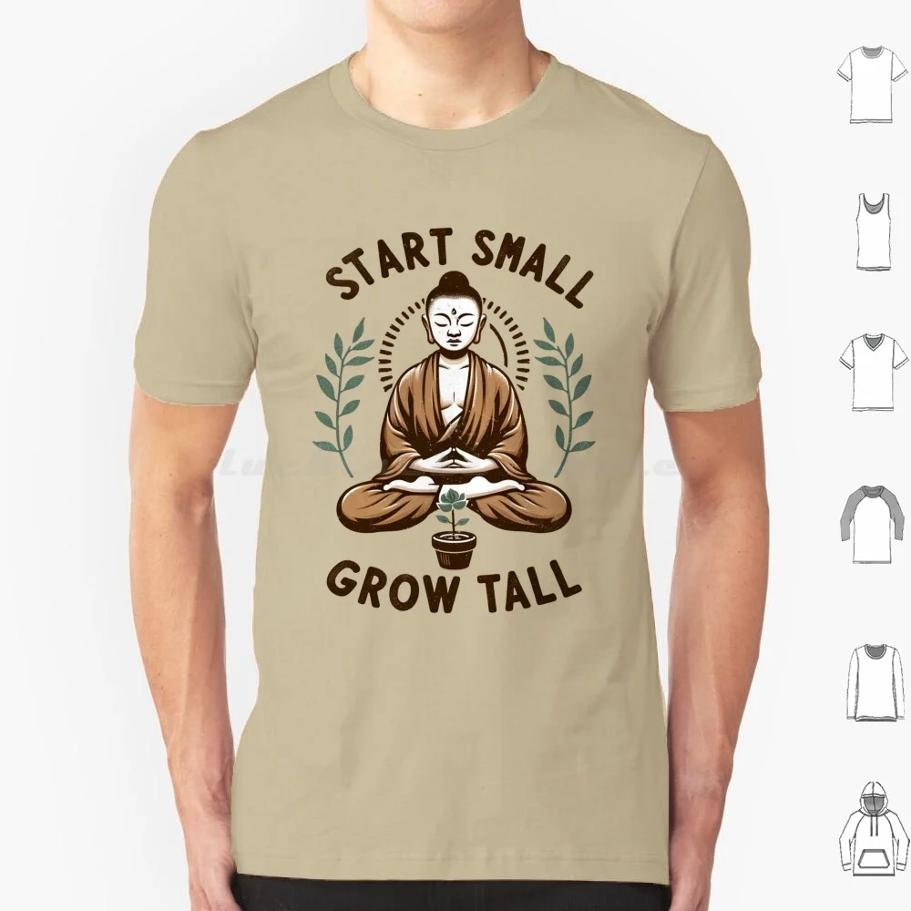 

Футболка Start Small Grow Tall, хлопковая мужская и женская футболка с принтом «сделай сам», медитация, медитация, осознанность, сострадание, приятный человеческий человек