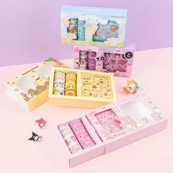 Sanrio Tape Gift Box Cute Cartoon Kuromi My Melody Cinnamoroll Pochacco Bronzing Handbook Washi Tape